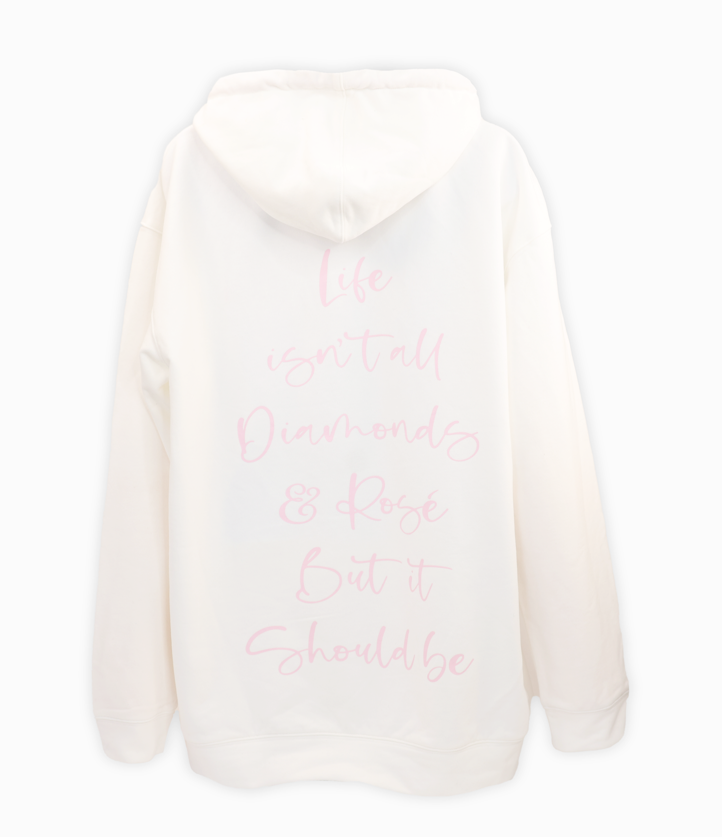 Diamonds & Rosé Hoodie with Crystal Drawstrings