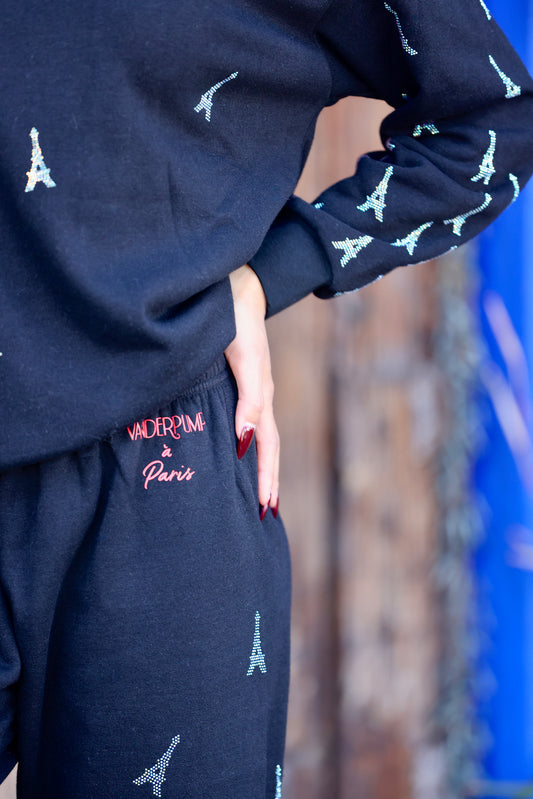 Vanderpump a Paris Eiffel Tower Crystal Sweatpants