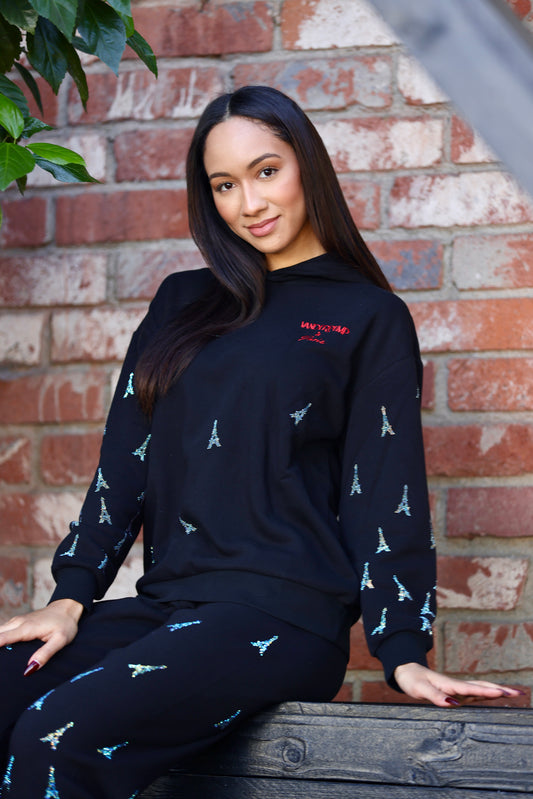 Vanderpump à Paris Eiffel Tower Crystal Hoodie
