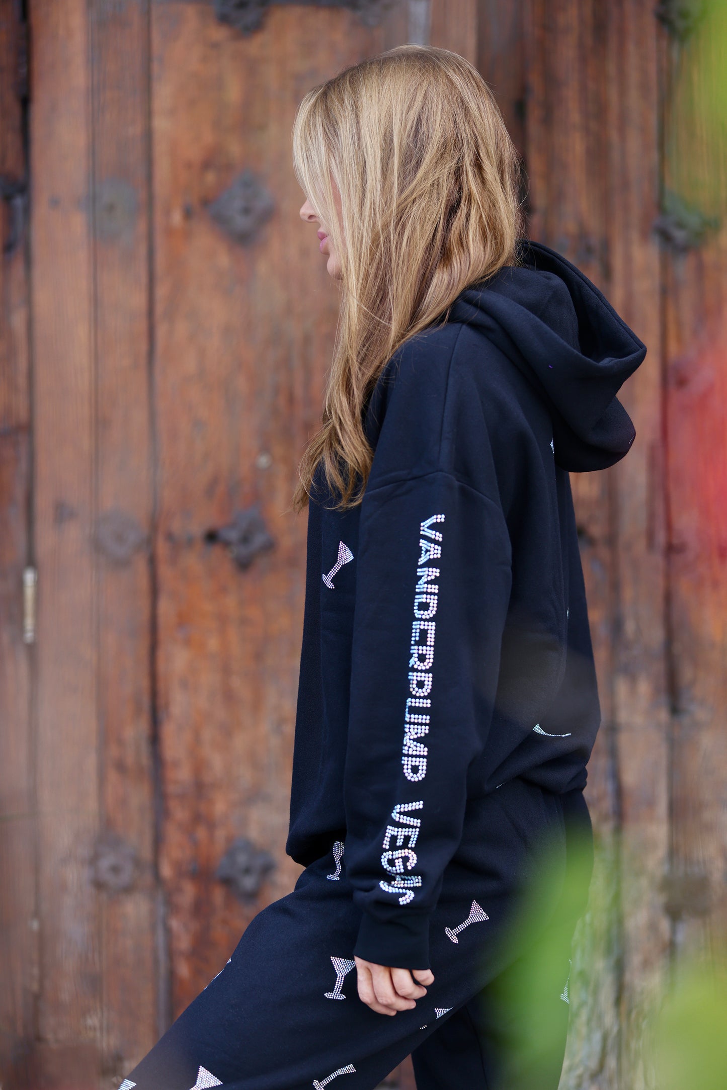 "Vanderpump Vegas" BLACK Crystal Martini Hoodie