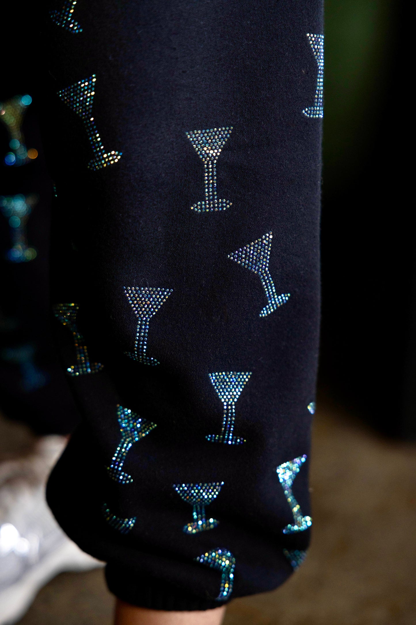 "Too Many Pumptinis" Crystal Martini Sweatpants