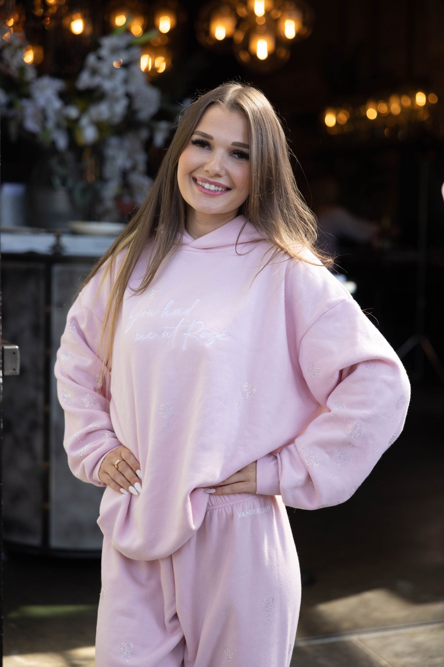 "You Had Me At Rosé" Vanderpump Crystal Sweatpants