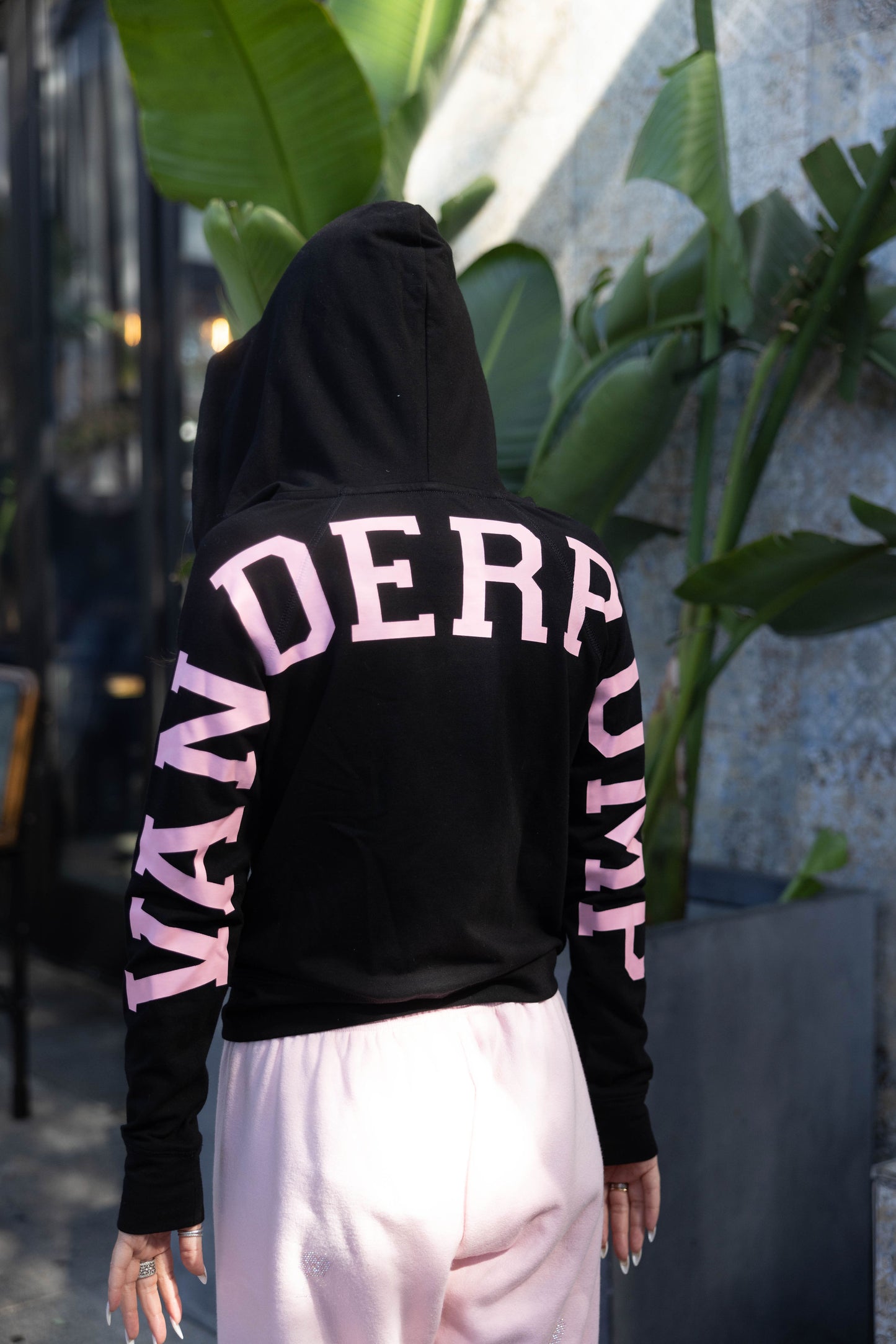 Vanderpump Chunky Zip–Up Hoodie with Crystal Drawstrings