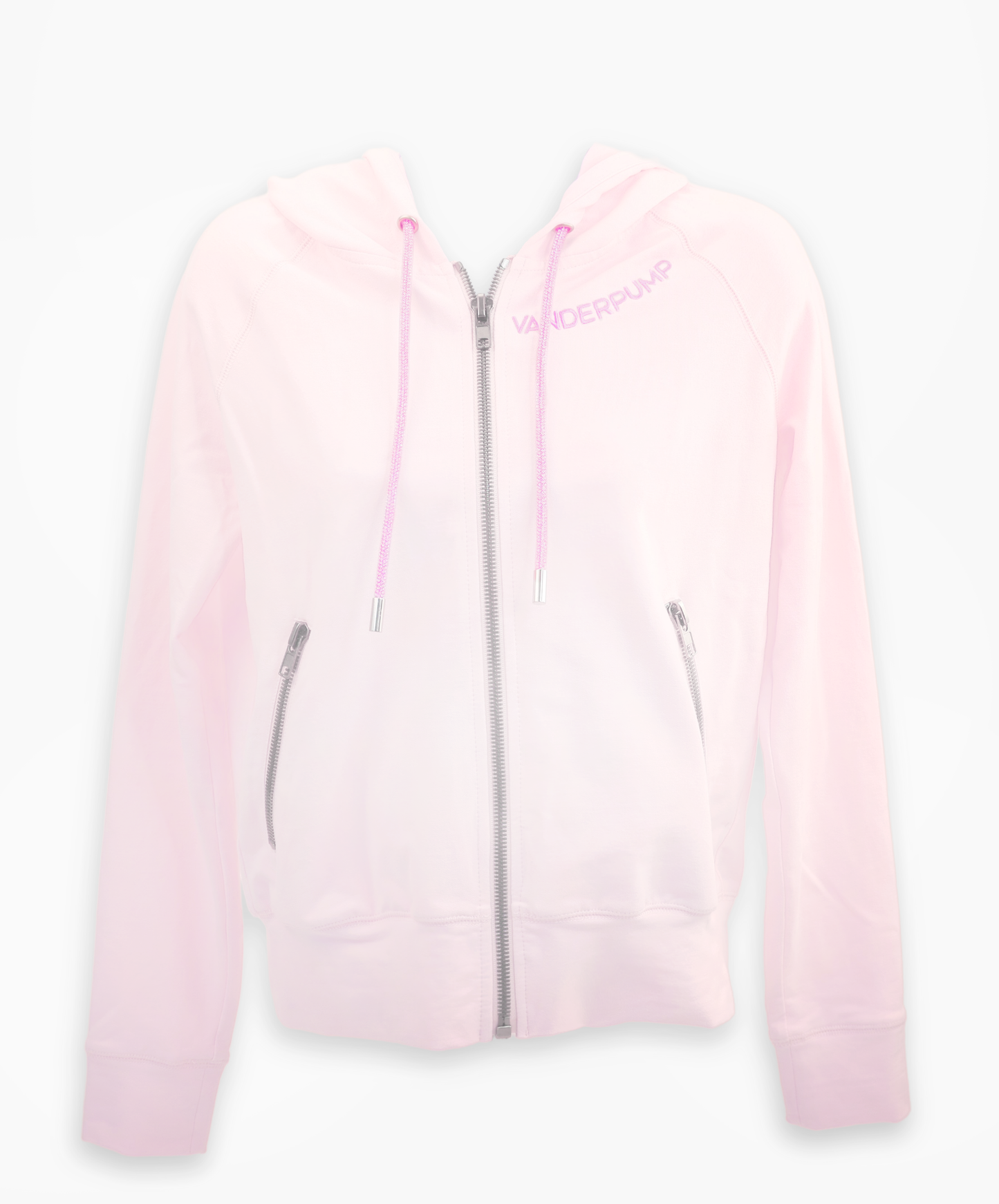 Diamonds & Rosé Chunky Zip Up Hoodie with Crystal Drawstrings