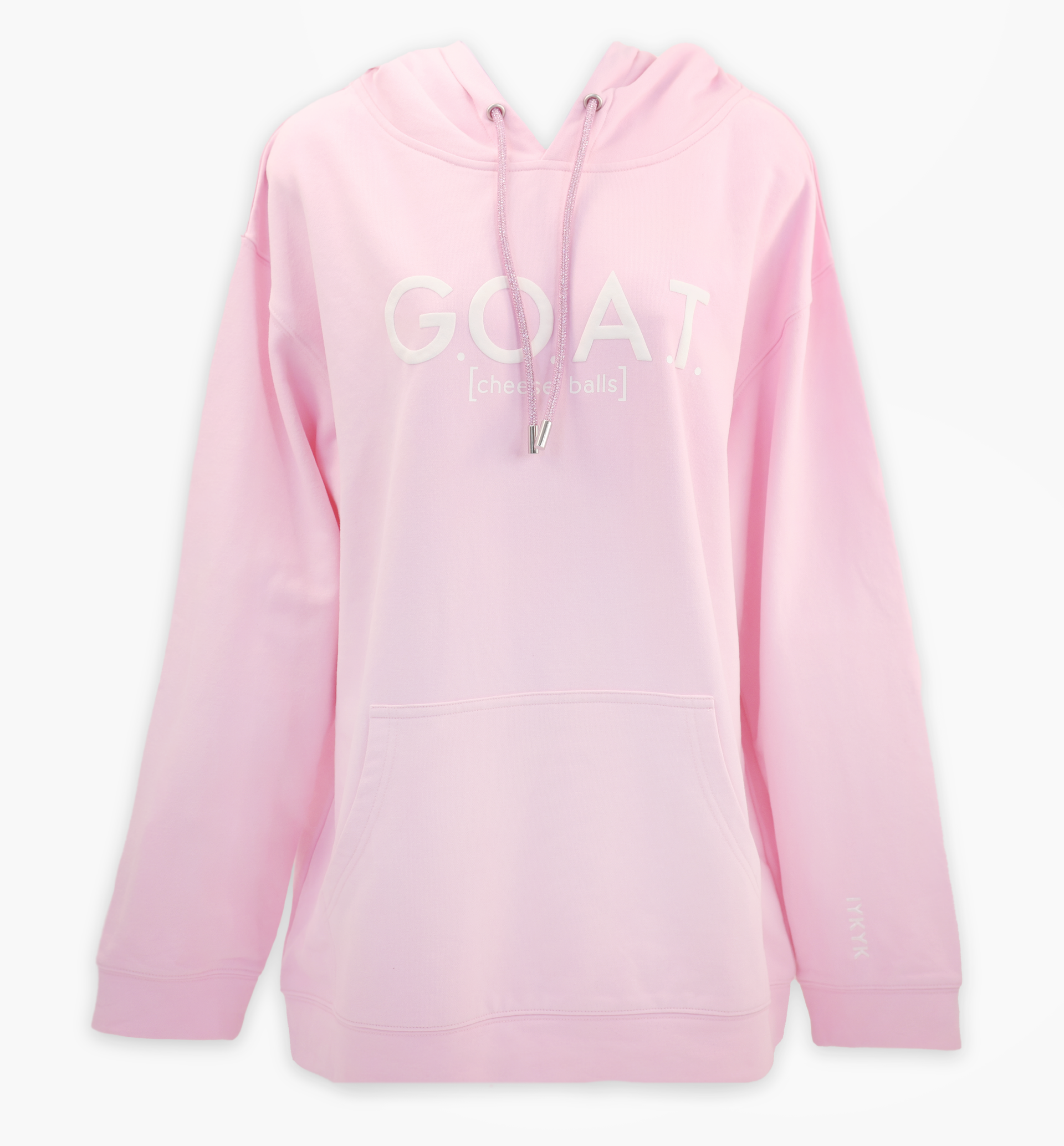 G.O.A.T [cheese balls] Embroidered Hoodie – Pink with Crystal