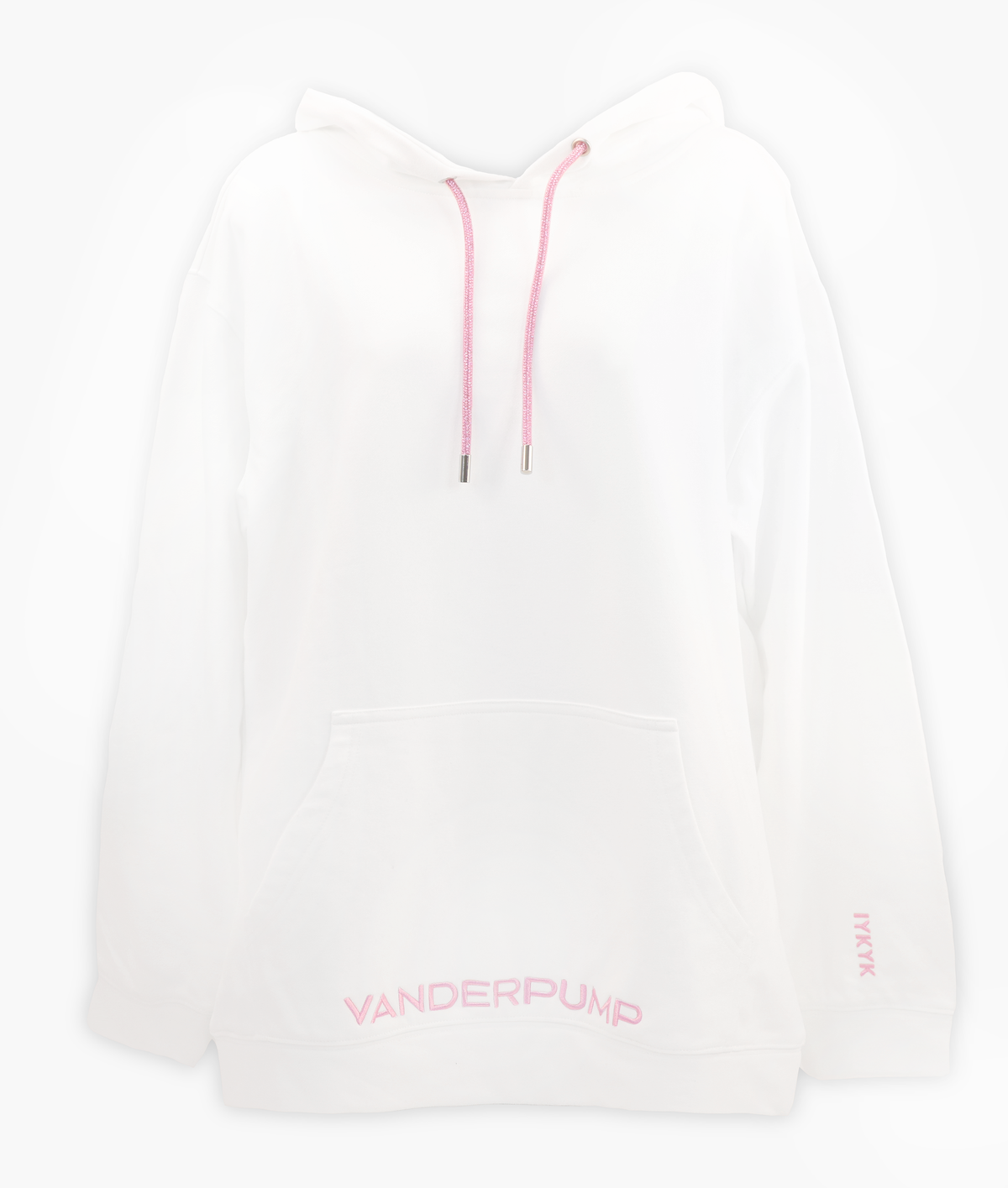 G.O.A.T [cheese balls] Embroidered Hoodie – White with Crystal
